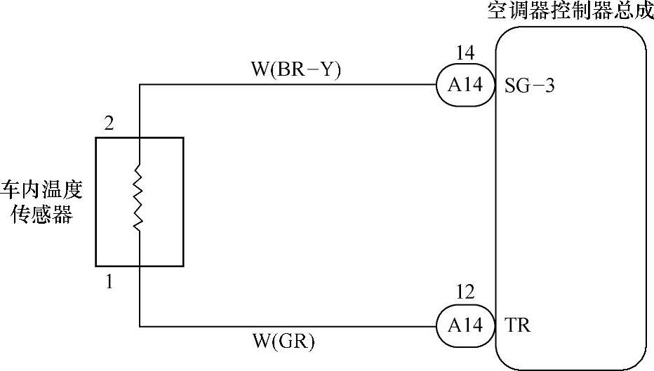 车内温度传感器与空调控制器连接电路图