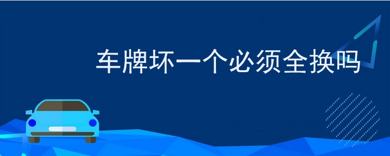 车牌坏一个必须全换吗