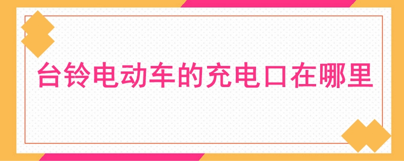 台铃电动车的充电口在哪里