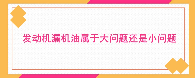 发动机漏机油属于大问题还是小问题