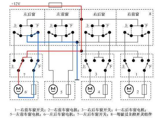 电动车窗电路图识读与故障分析，看完就会了！