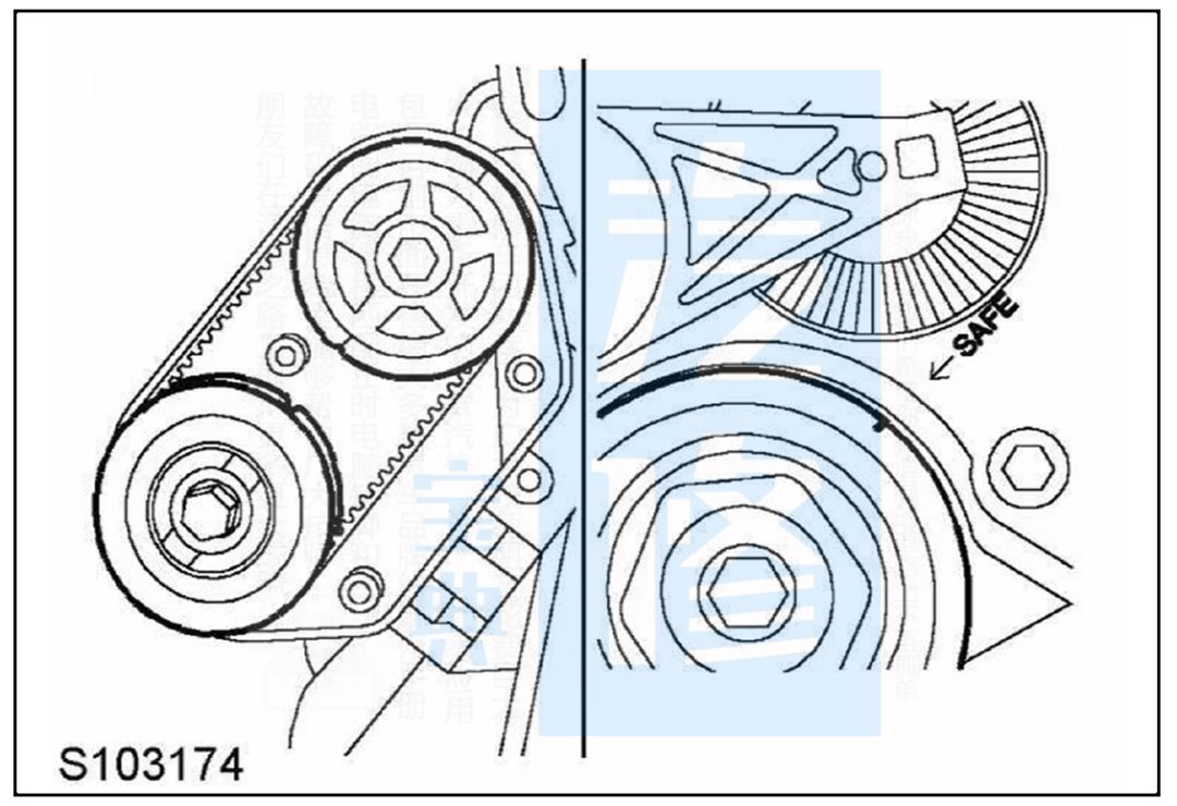 荣威发动机正时皮带校对示意图